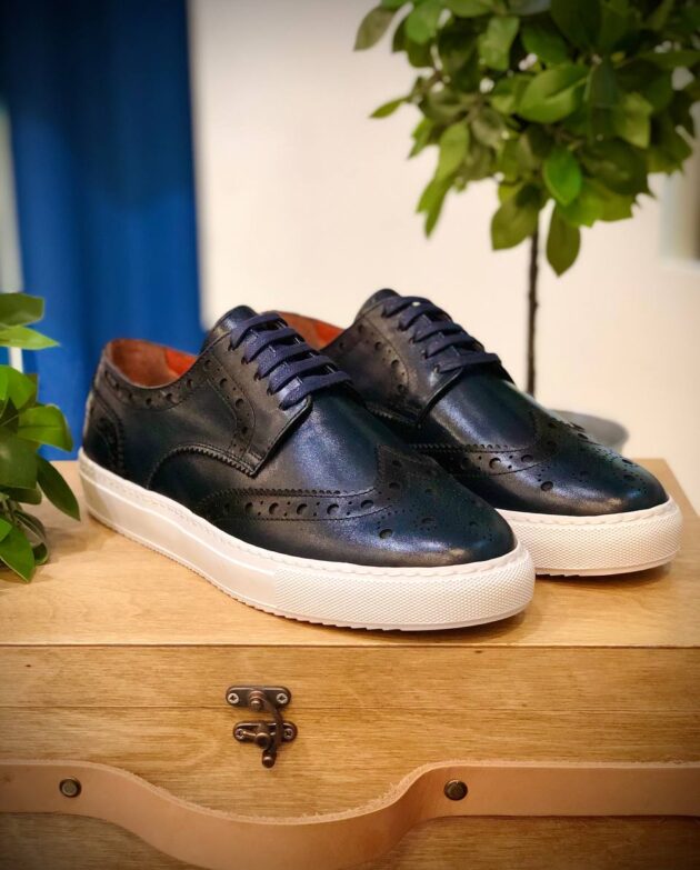 Мужские синие броги в стиле casual. Арт.:14-2003