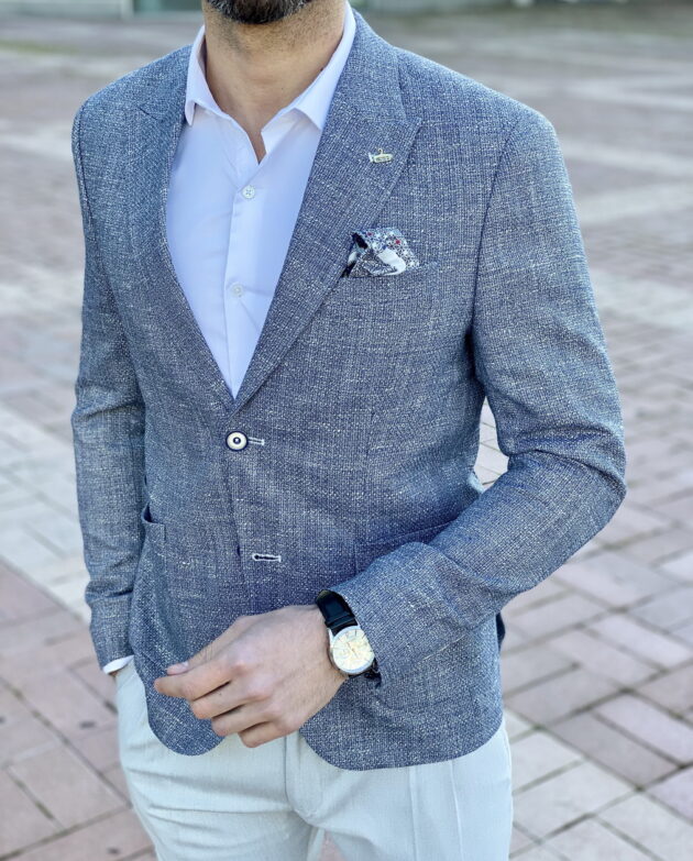 Серый мужской пиджак slim fit. Арт.: 2-2224-5